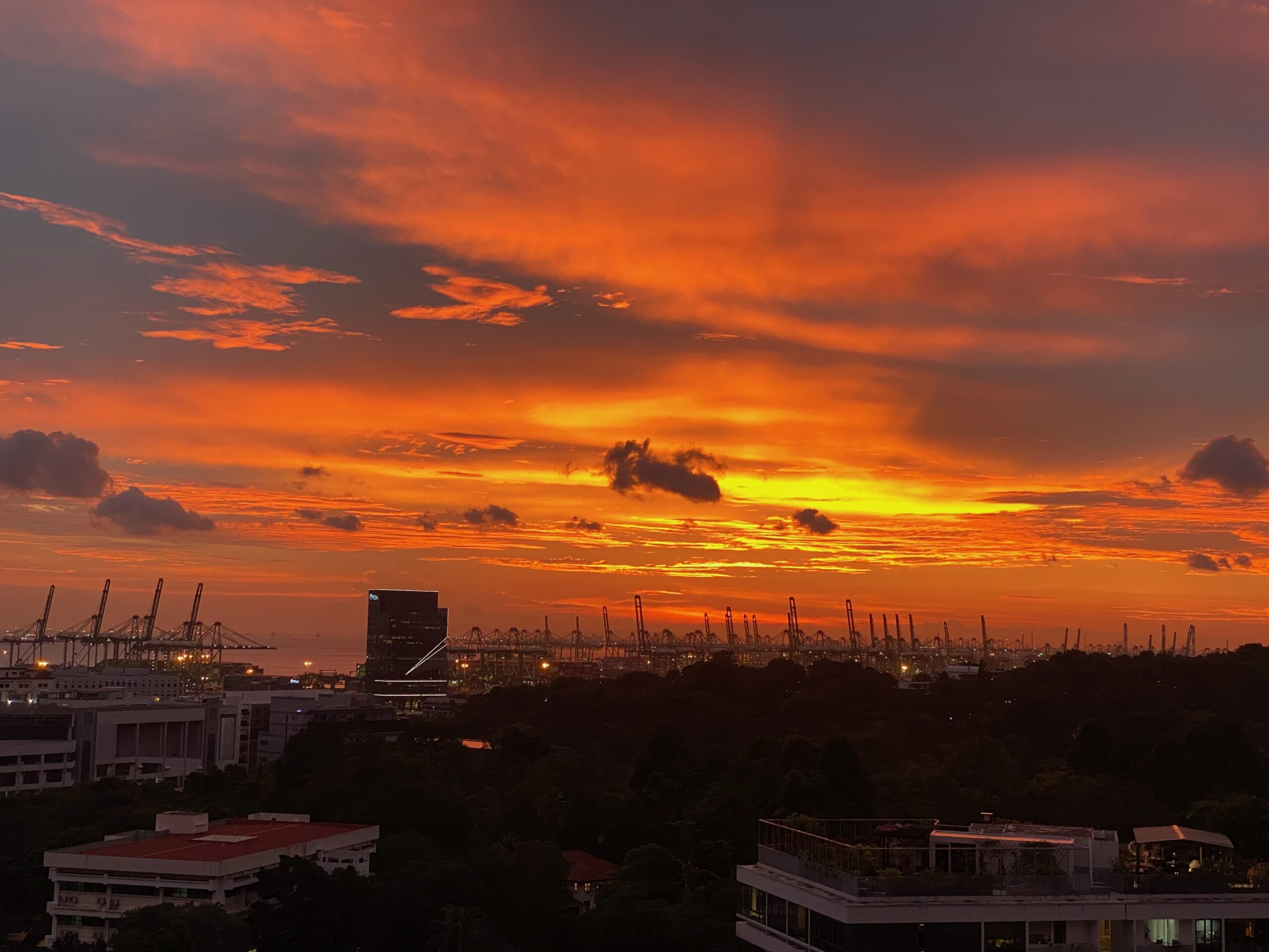 Image of red singapore sky